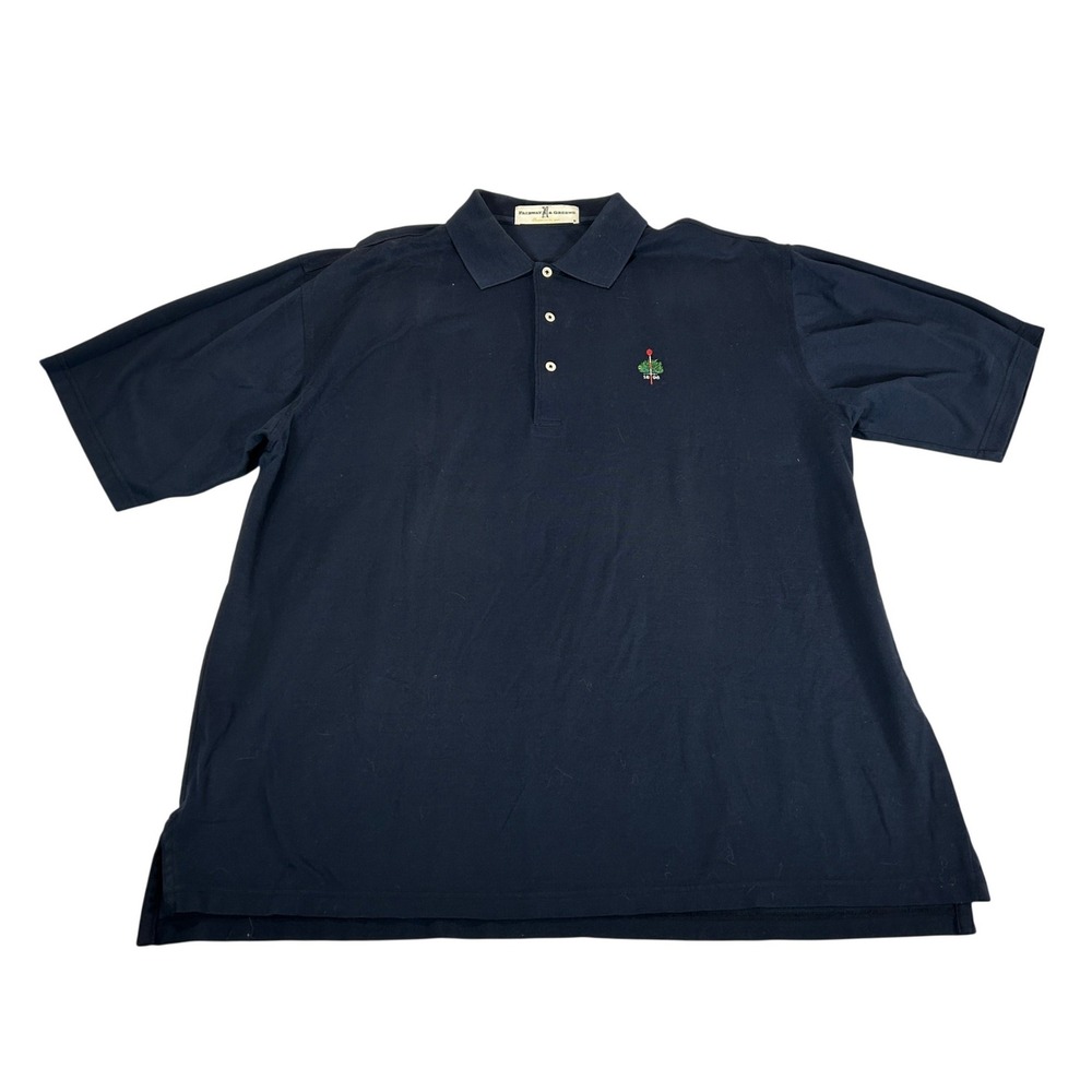 Fairway & Greene Mens Navy Blue Pique Cotton Short Sleeve Golf Polo Shirt XL
